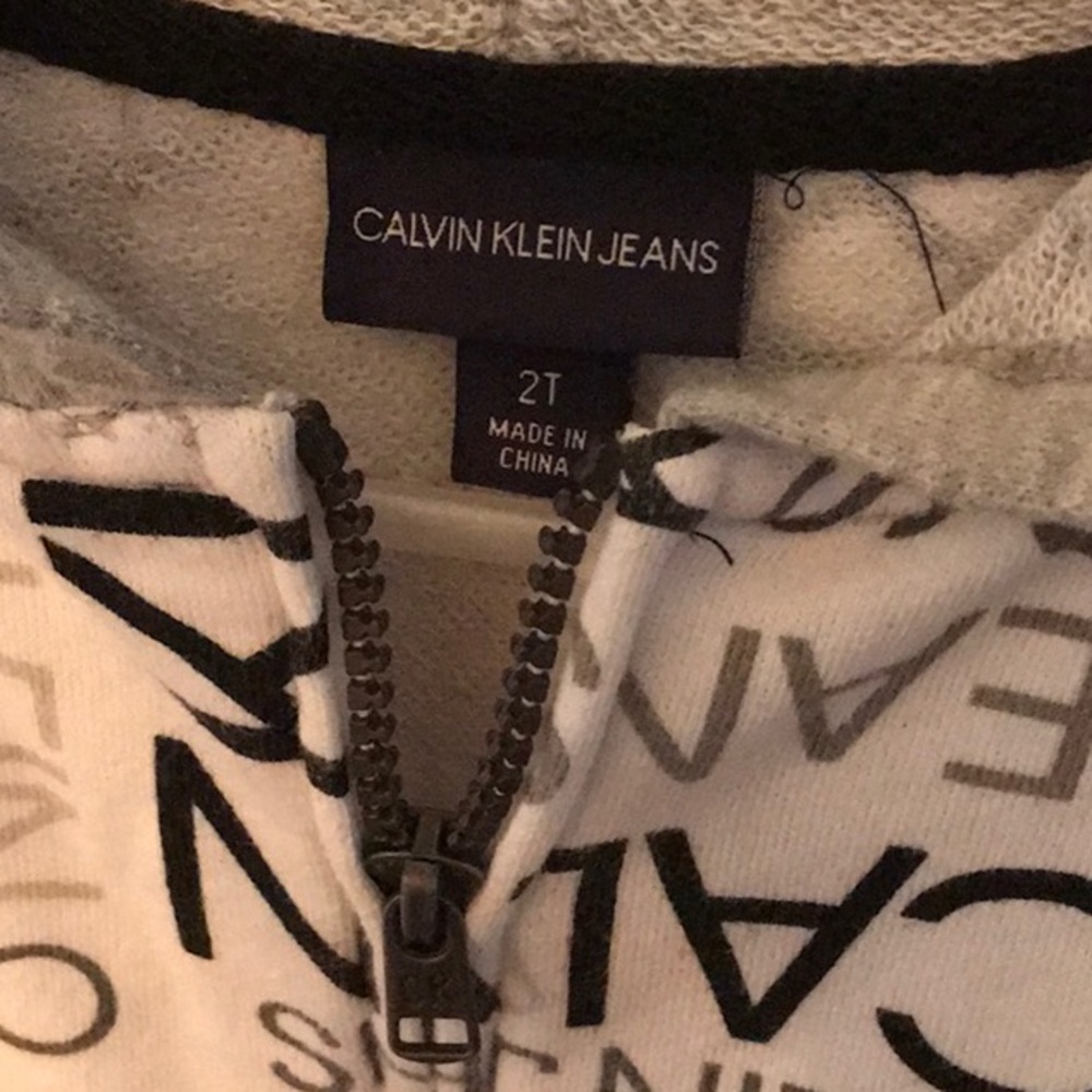 CK Calvin Klein sweat suit set & a onesie size 2T excellent preowned condition